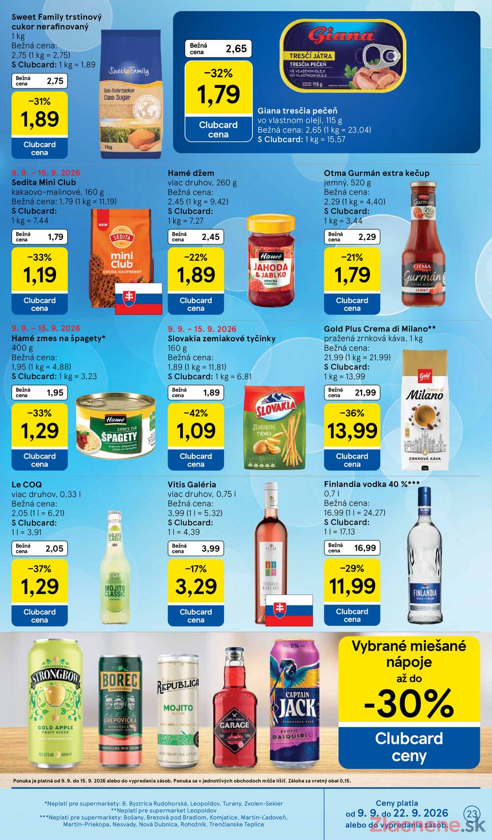 Tesco supermarkety od 9.9. do 15.9.2026