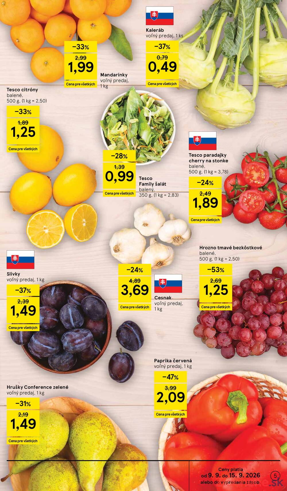 Leták Tesco - Tesco hypermarkety 9.9.- 15.9. - strana 5 Leták Tesco - Tesco hypermarkety 9.9.- 15.9. - strana 5