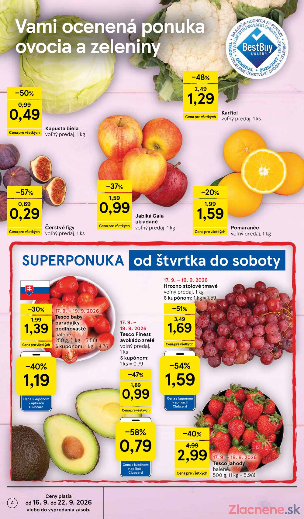 Tesco supermarkety od 16.9. do 22.9.2026