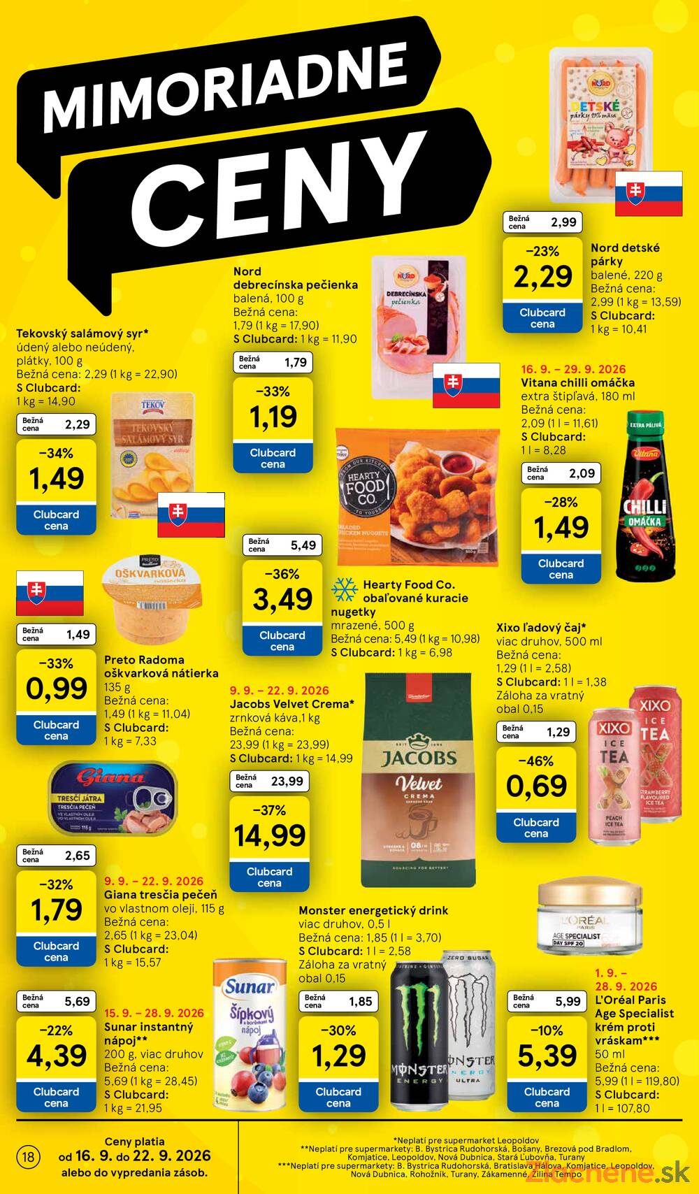 Tesco supermarkety od 16.9. do 22.9.2026