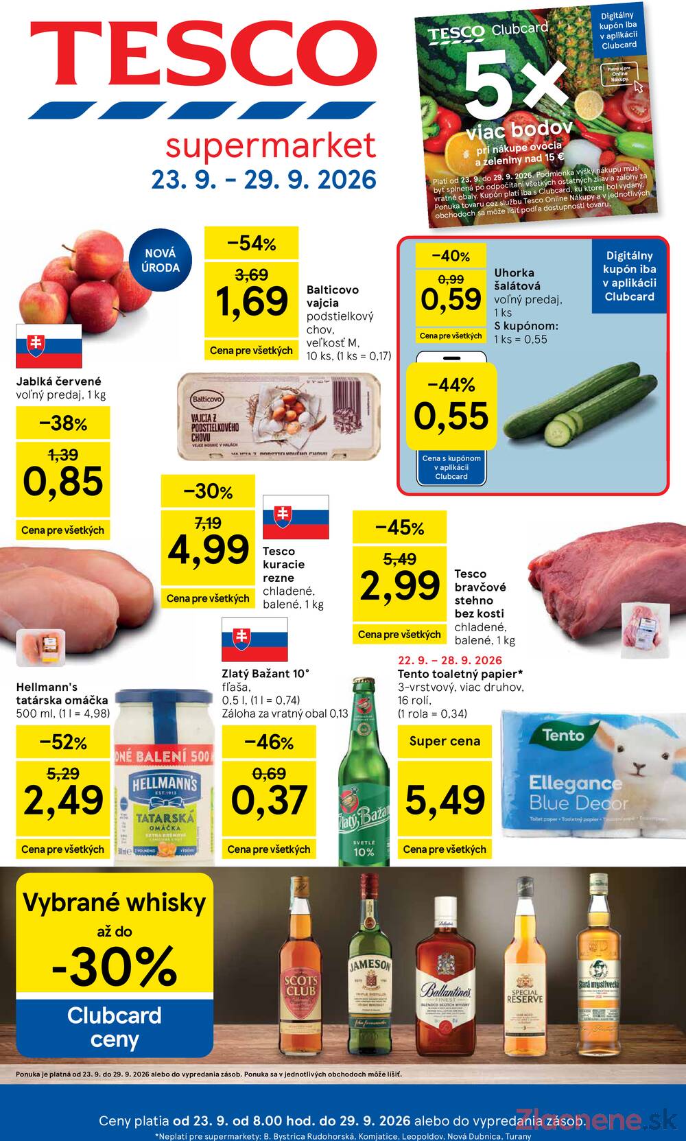 Tesco supermarkety od 23.9. do 29.9.2026