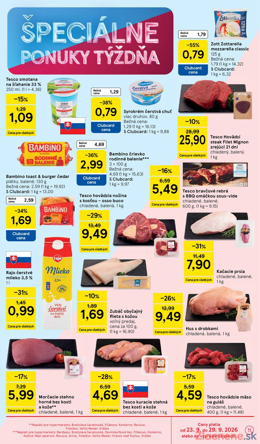 Tesco hypermarkety 23.9. - 29.9.