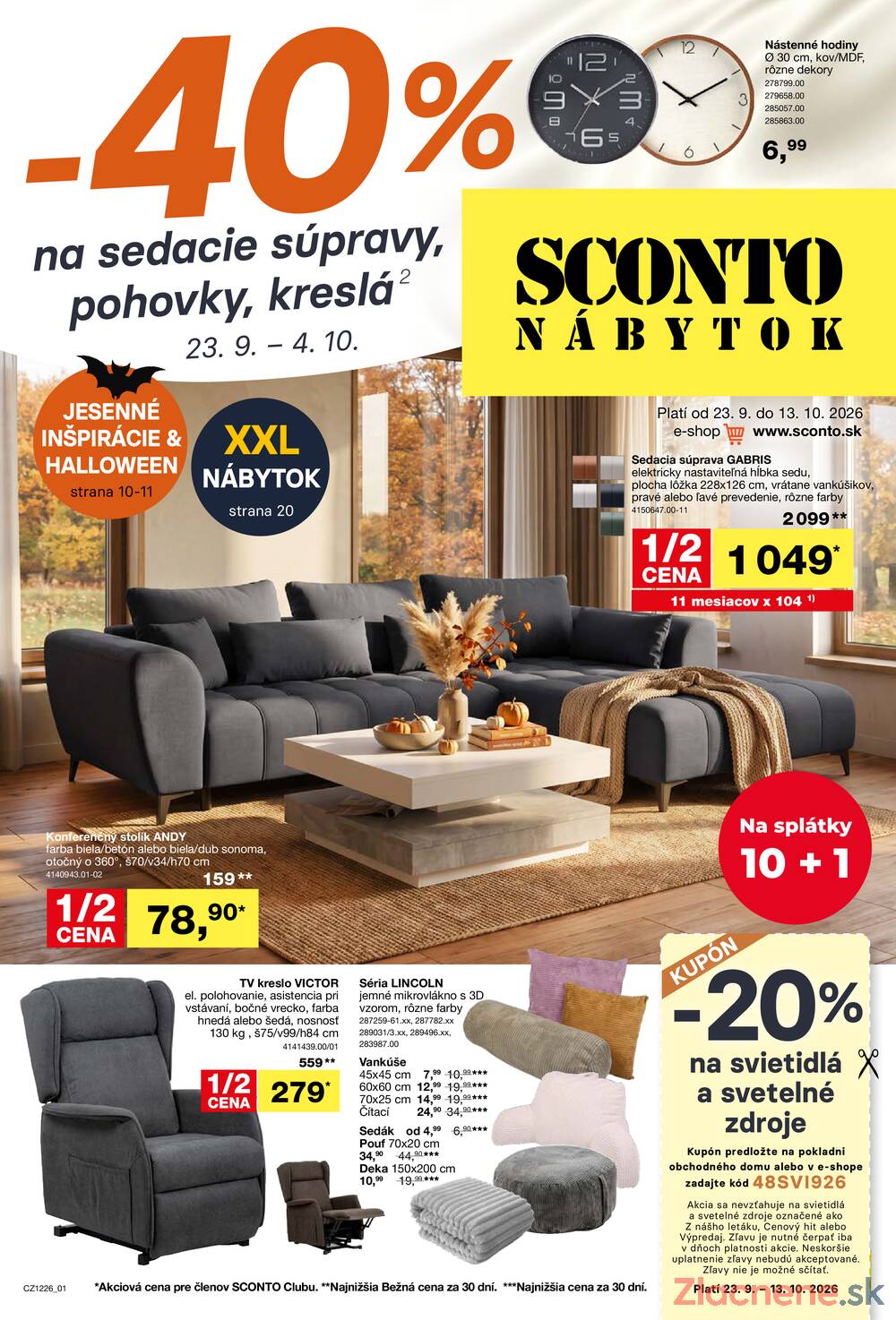 Leták SCONTO nábytok - Sconto nábytok od 23.9. do 13.10.2026 - strana 1 Leták SCONTO nábytok - Sconto nábytok od 23.9. do 13.10.2026 - strana 1