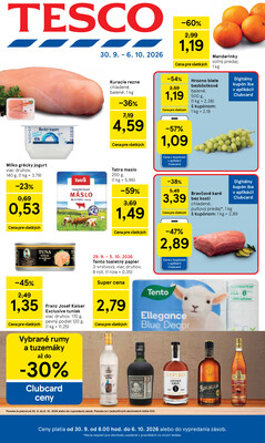 Leták Tesco hypermarkety 30.9. - 6.10.
