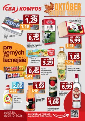 Leták CBA Komfos Octóber Super ceny