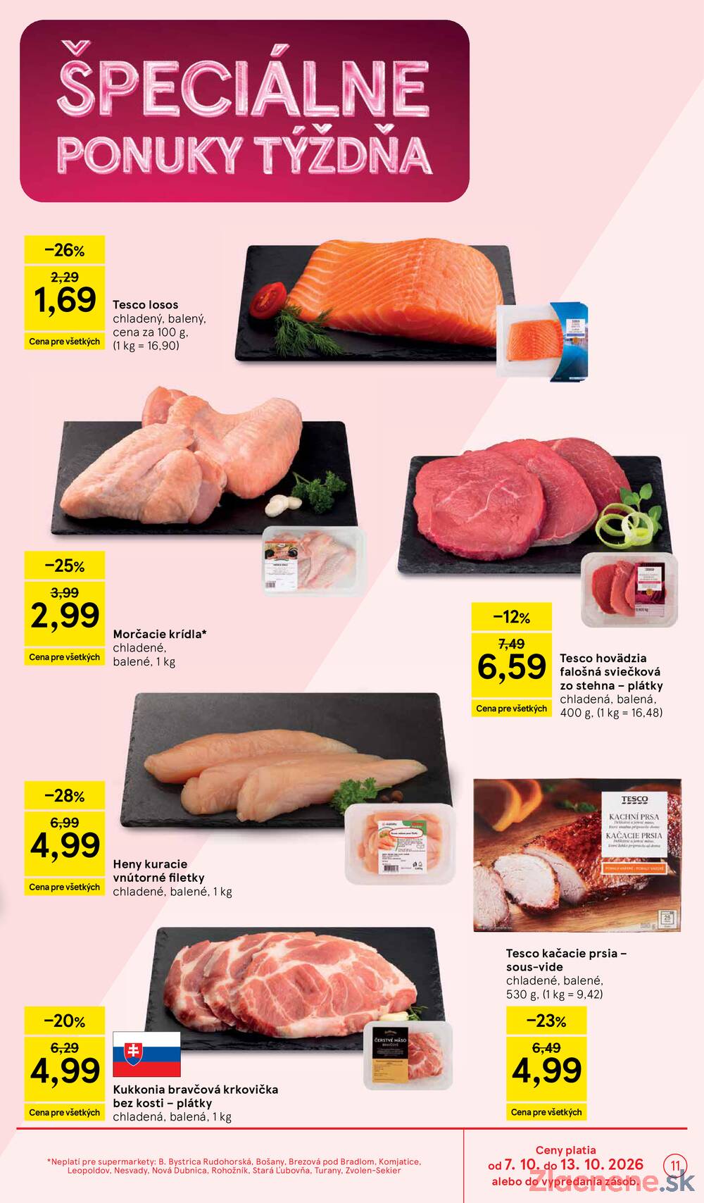 Tesco supermarkety od 7.10. do 13.10.2026