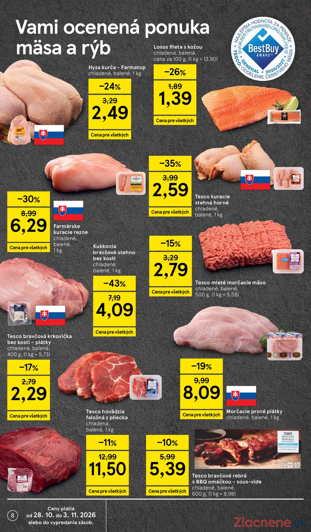 Tesco supermarkety od 28.10. do 3.11.2026