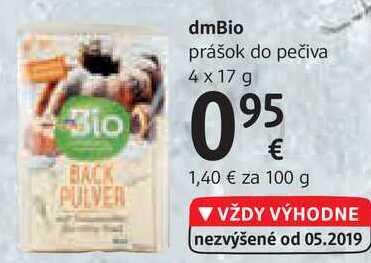 dmBio prášok do pečiva, 4x 17 g