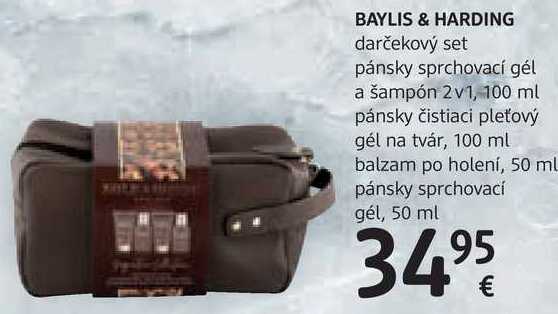 BAYLIS & HARDING darčekový set - pánsky sprchovací gél a šampón 2v1, 100 ml pánsky čistiaci pleťový gél na tvár, 100 ml balzam po holení, 50 ml pánsky sprchovací gél, 50 ml