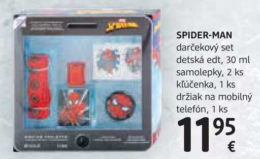 SPIDER-MAN darčekový set - detská edt, 30 ml samolepky, 2 ks kľúčenka, 1 ks držiak na mobilný telefón, 1 ks 