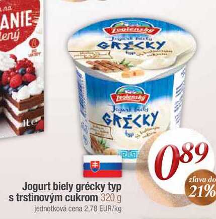 Jogurt biely grécky typ s trstinovým cukrom 320 g