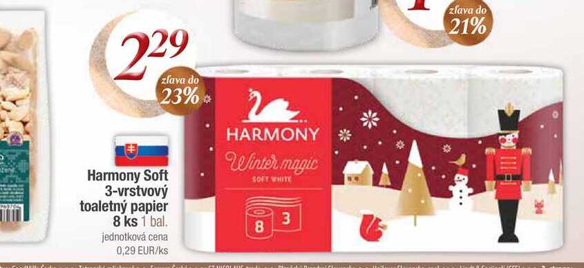 Harmony Soft 3-vrstvový toaletný papier 8 ks  