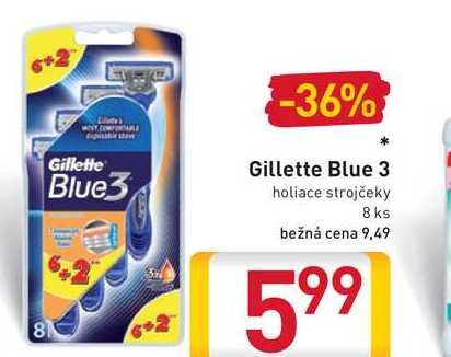  Gillette Blue 3 holiace strojčeky 8 ks 