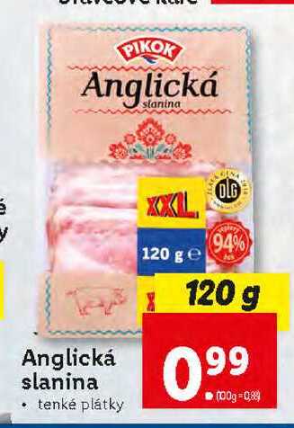 Anglická slanina 120 g