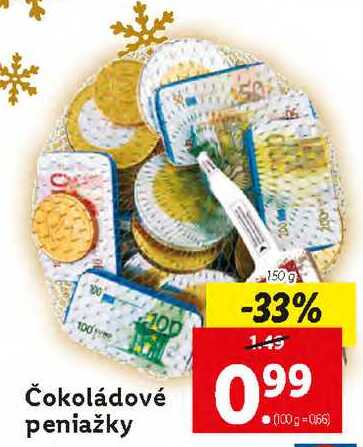 Čokoládové peniažky 150 g