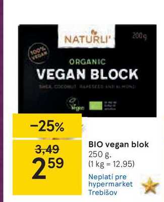 BIO vegan blok, 250 g