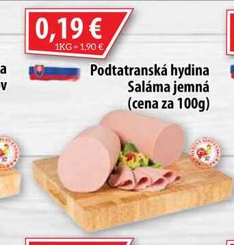 Podtatranská hydina Saláma jemná 100 g