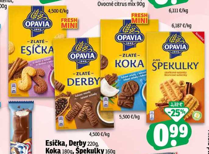 Esíčka, Derby 220g, Koka 180g, Spekulky 160g