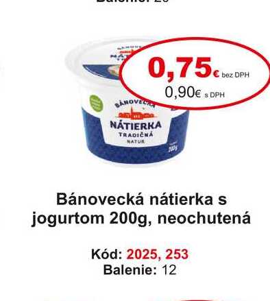 bánovecká nátierka s jogurtom 200g