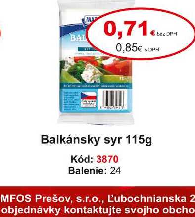 Balkánsky syr 115g