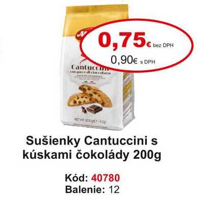 Sušienky Cantuccini s kúskami čokolády 200g