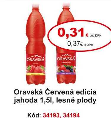 Oravská Červená edícia jahoda 1,5 l