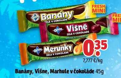 Banány, Višne, Marhule v čokoláde 45g