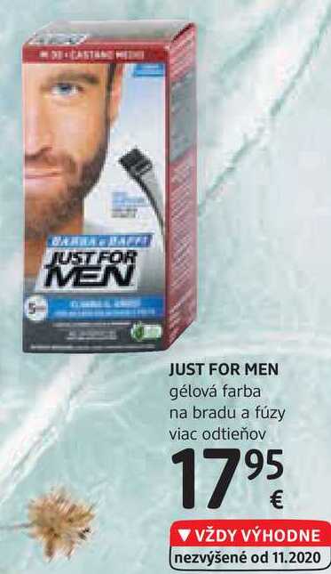JUST FOR MEN gélová farba na bradu a fúzy, viac odtieňov 