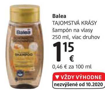 Balea TAJOMSTVÁ KRÁSY šampón na vlasy 250 ml, viac druhov