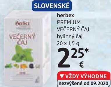 herbex PREMIUM VEČERNÝ ČAJ bylinný čaj, 20x 1,5 g 