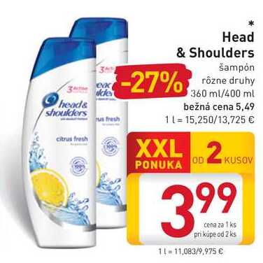 Head & Shoulders šampón 400 ml