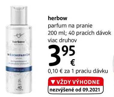 herbow parfum na pranie 200 ml; 40 pracích dávok, viac druhov