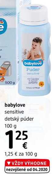babylove sensitive detský púder, 100 g 