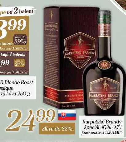 Karpatské Brandy špeciál 40% 0,7 l