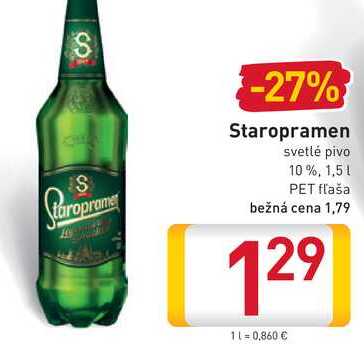   Staropramen svetlé pivo 10%, 1,51  