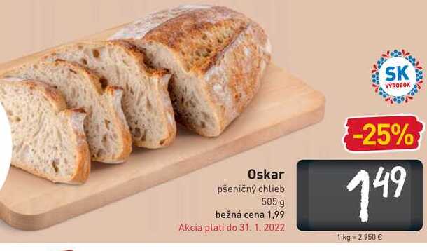  Oskar pšeničný chlieb 505 g  