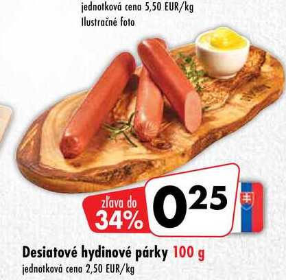 Desiatové hydinové párky 100 g