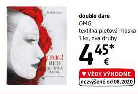 double dare OMG! textilná pleťová maska 1 ks, dva druhy