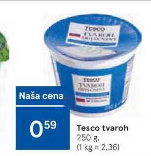 Tesco tvaroh, 250 g