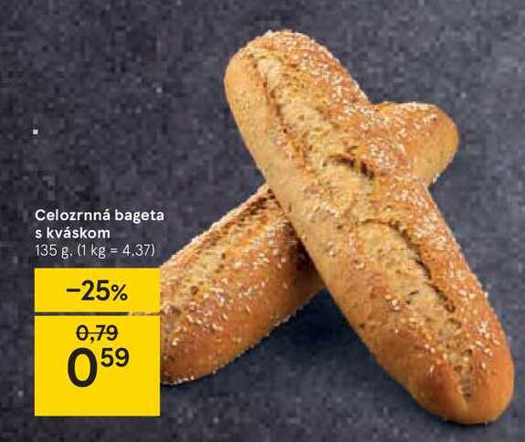 Celozrnná bageta s kváskom, 135 g