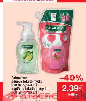 Palmolive: penové tekuté mydlo 250 ml