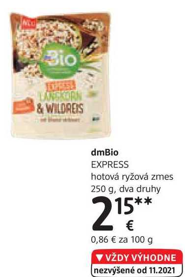 dmBio EXPRESS hotová ryžová zmes, 250 g