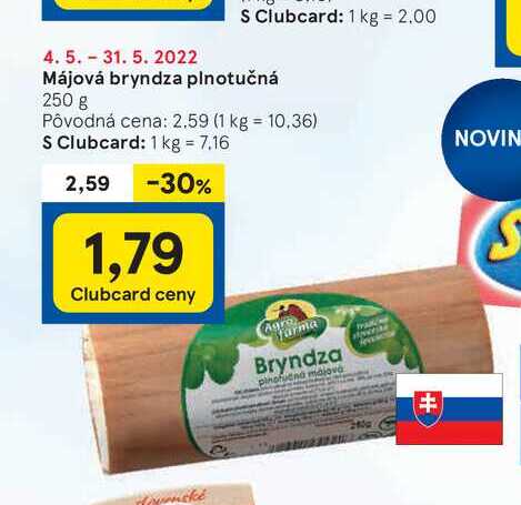 Májová bryndza plnotučná, 250 g