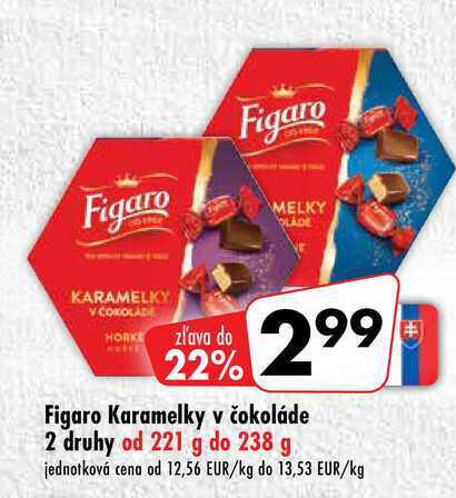 Figaro Karamelky v čokoláde od 221 g do 238 g