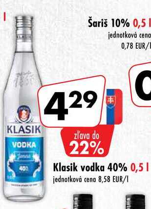 Klasik vodka 40% 0,5 l