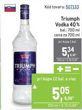 Triumph Vodka 40% bal: 700 ml 