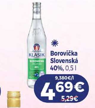 Borovička Slovenská 40%, 0,5l