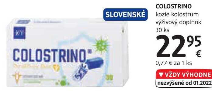 COLOSTRINO kozie kolostrum výživový doplnok, 30 ks