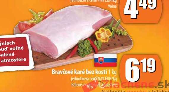 Bravčové karé bez kosti 1 kg Balené v ochrannej atmosfére