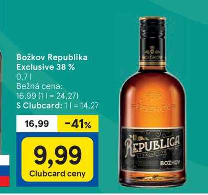 Božkov Republika Exclusive 38 %, 0,7 l